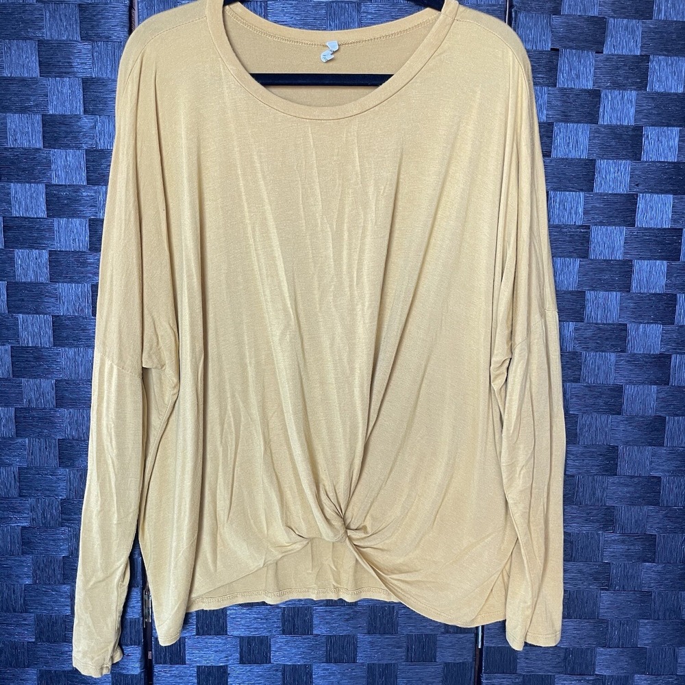 Beeson River Long Sleeve T Shirt Twist Tee Mustard Yellow Size Medium